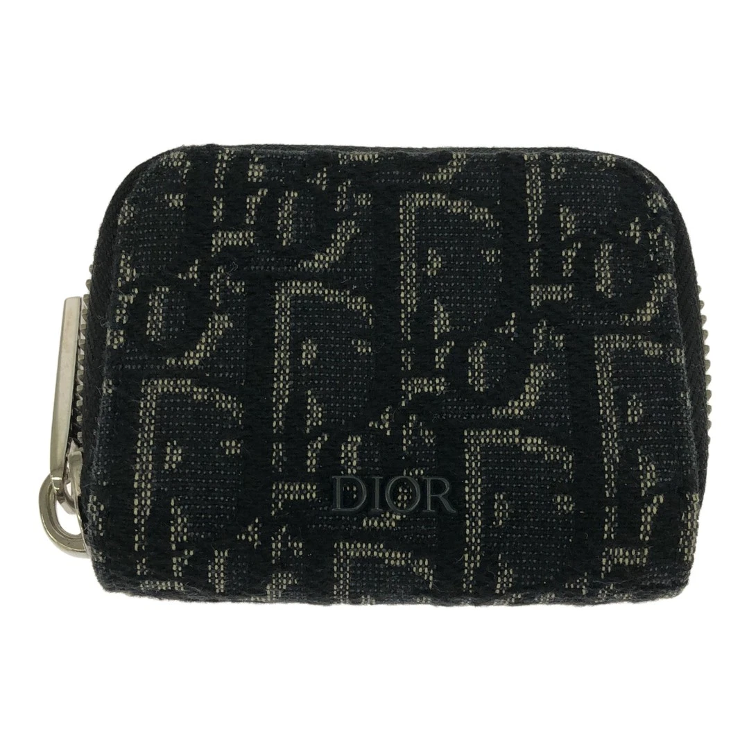 Christian Dior 20BCP038YSE petit étui à monnaie oblique jacquard zip occasion NE51 0