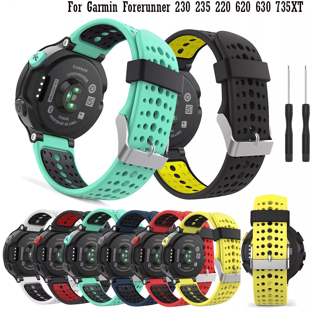 Silicone Sport Bracelet pour Garmin Forerunner 235 735XT 220 230