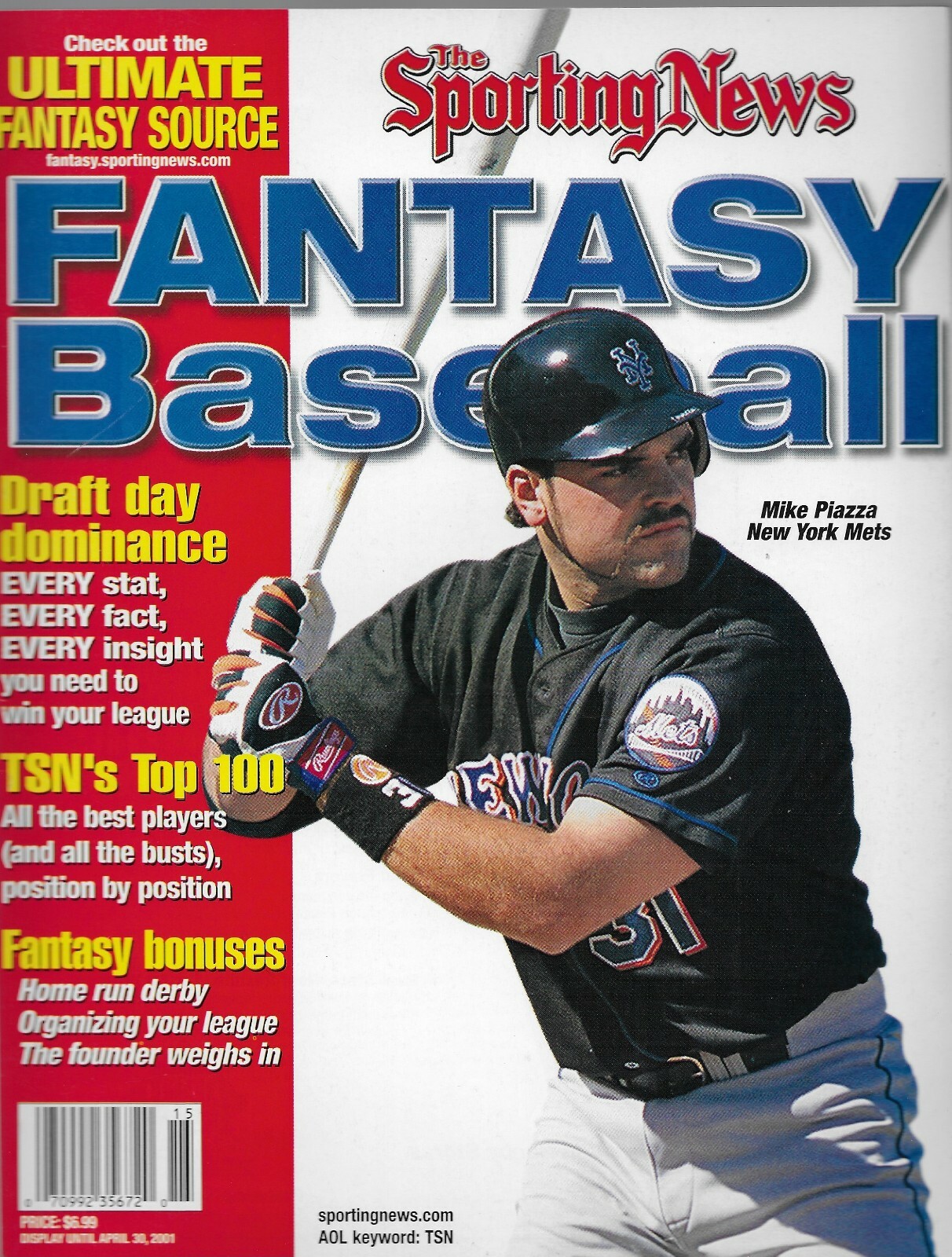 The Sporting News FANTASY BASEBALL Magazine 2001 MIKE PIAZZA eBay