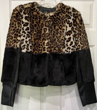 $169.95 Nwt New York Company Leopard Animal Print Faux Fur Jacket Size: Xs/s