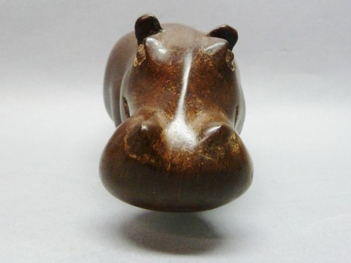 (T6653) Afrikanische Kunst ' Nilpferd ' handgeschnitzt Länge ca. 14,5 cm - Picture 3 of 5