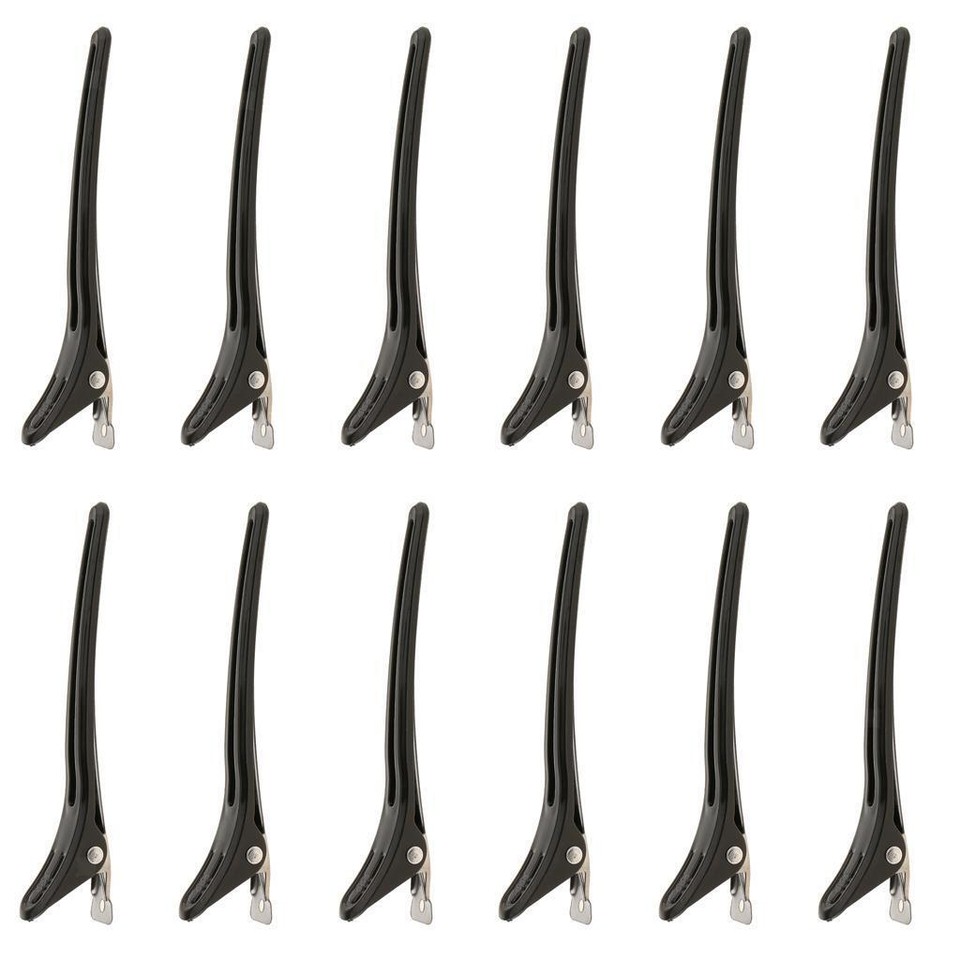 12x FriseurEnteBillHaarClipsKunststoffHaarGriffKlemm