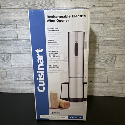 Cuisinart Rechargeable Electric Corkscrew Wine Bottle Opener CWO25SA