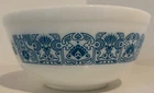 VINTAGE PYREX Horizon Blue 8" Mixing Bowl White Blue