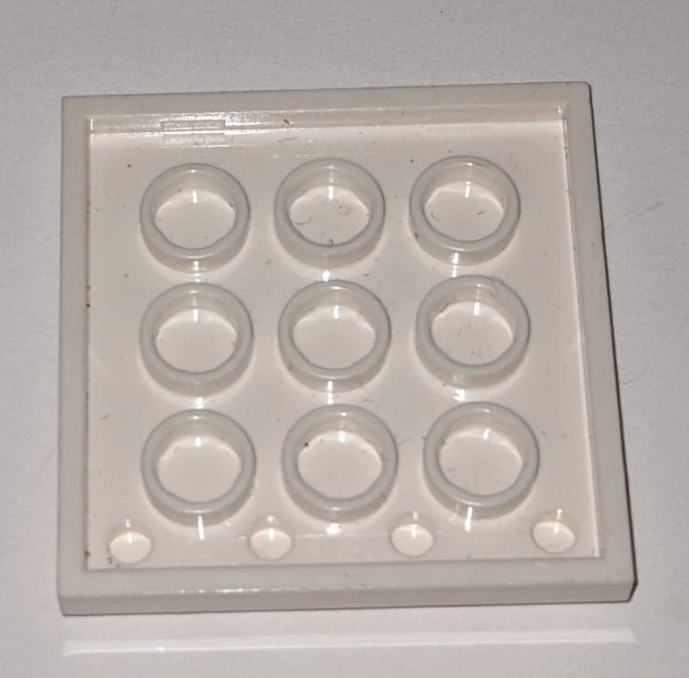 LEGO White 4x4 Spongebob Krusty Krab Edge Stud Specialty Tile Sign Part Piece - Image 2 of 2