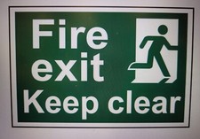 Image of Scan Fire Exit Keep Clear - PVC Sign 300 x 200mm SCA1513