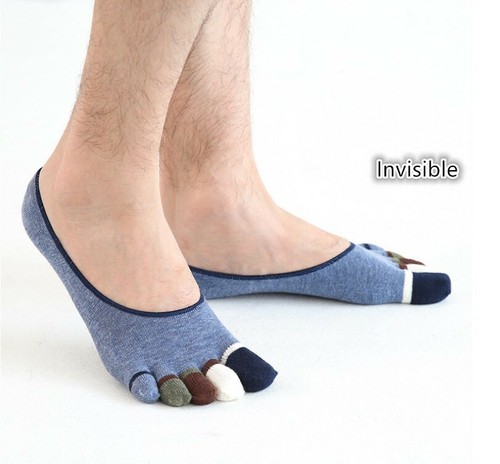 5Pack Men NoShow Ankle Five Finger Toe Sport Casual Soft Color Cotton Socks 7-11 - Picture 7 of 11