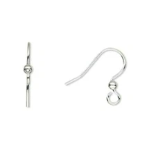 5 Pairs Silver Plated Stainless Steel Fishhook Earrings Earwires Bead Findings