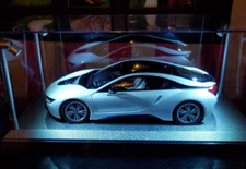 Car Display Case Acrylic LED Light 1/18 Matchbox Model 1/24 Diecast Rack Cabinet