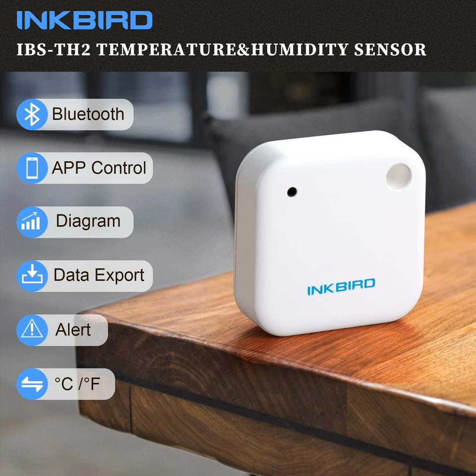 Inkbird Bluetooth Data Logger Temperature Humidity Gauge Waterproof Thermometer