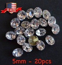 20 pcs 5mm Round Gold Foil Back Crystal Rhinestone Jewerly Repair Artwork Craft