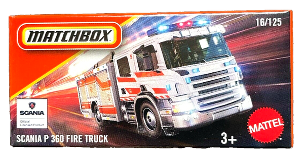 Matchbox Scania P 360 Fire Truck 16/125 Power Grabs 2025 1:64 Modell Lkw Feuer-image