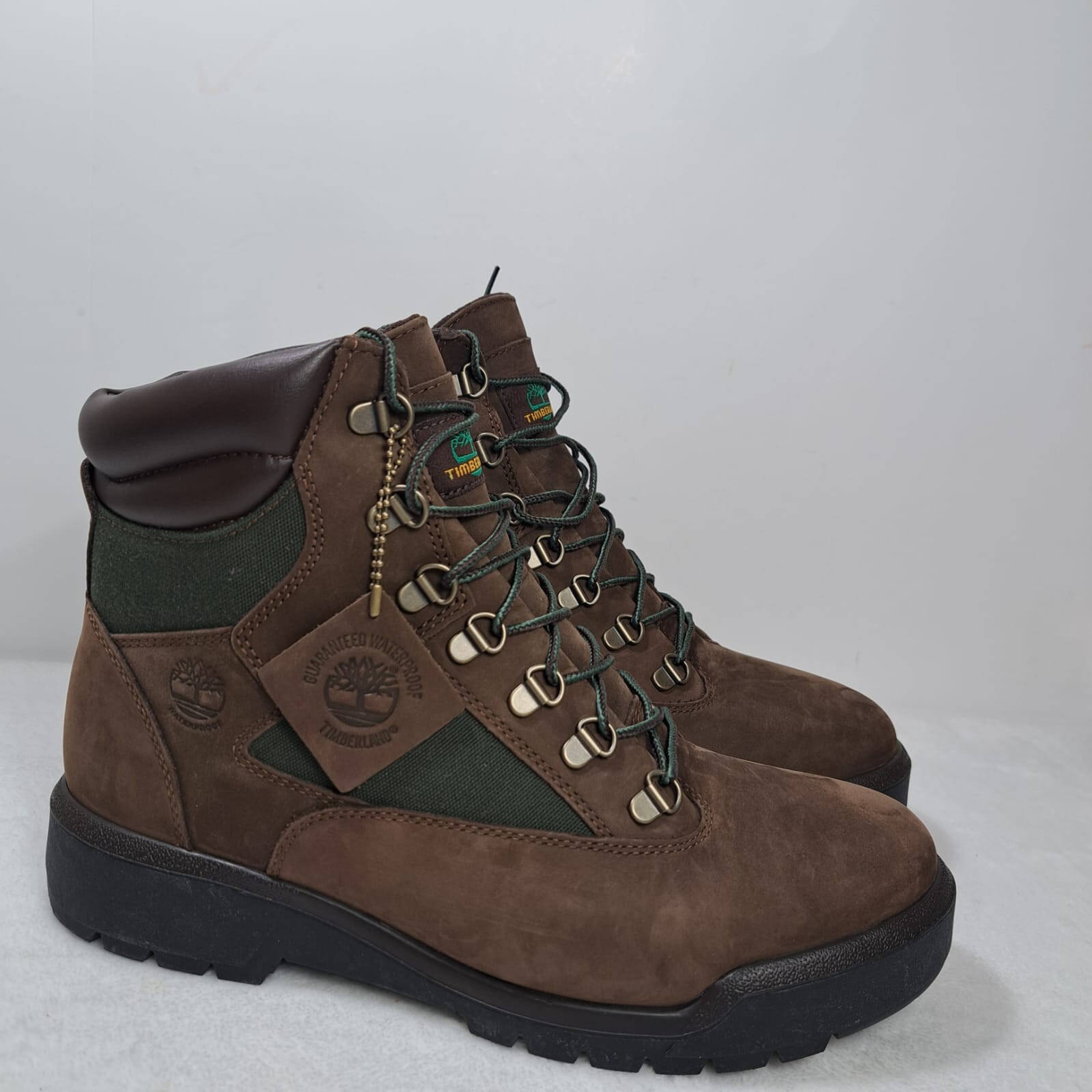 Timberland 6-Inch Field Boot Dark Brown/Green Men's Boots A18AH Size 8.5 NEW