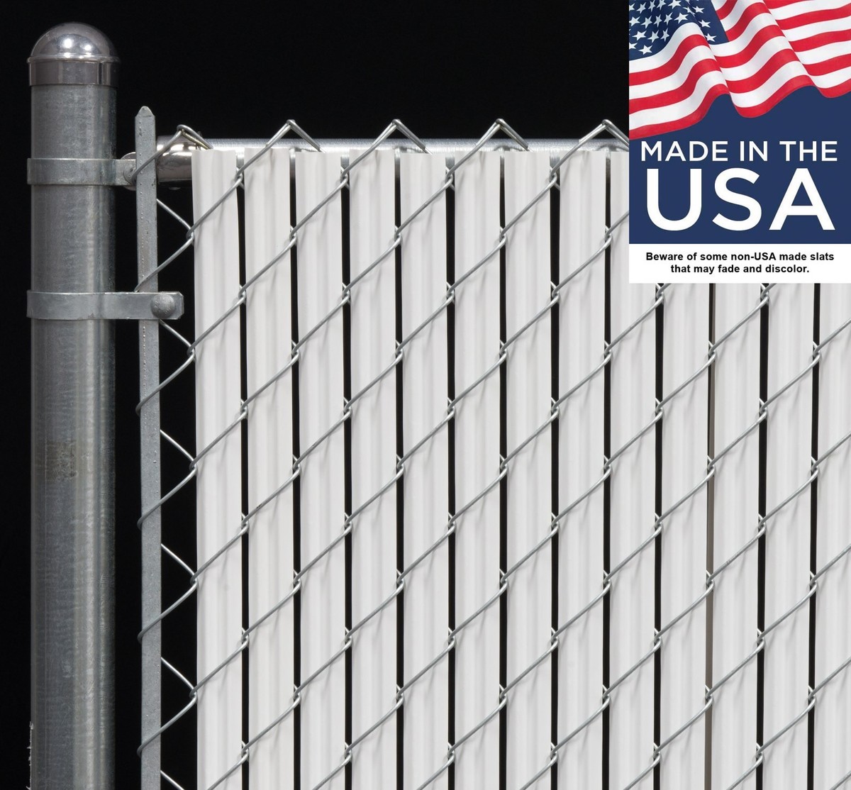 4 ft High White Wave Slat™ Single Wall Privacy Chain Link Fence Slats