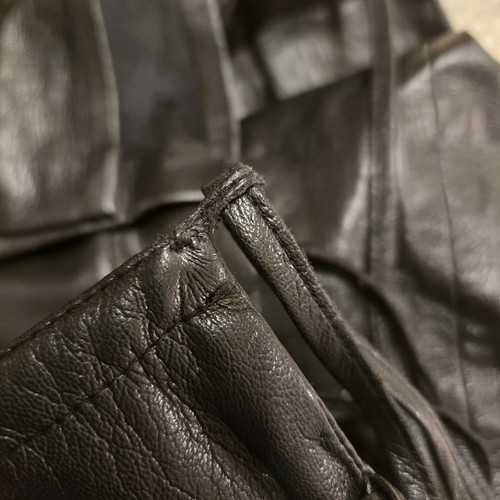 Good American Faux Leather Black Strappy Dress Size 3 Large Bodycon Club Biker - Picture 7 of 8