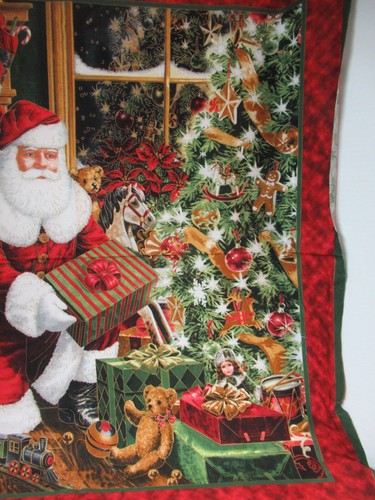 Liz Goodrick- Dillon QT Santa Christmas Tree MERRY CHRISTMAS FABRIC PANEL - Picture 5 of 6