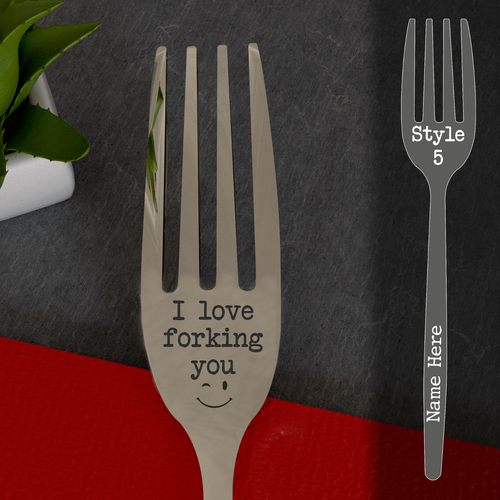Engraved Fork Funny Personalised Valentines Day Gift Novelty Naughty Pun Gift - Picture 8 of 9