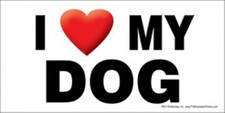 I Heart Love MY DOG Large Size Car Fridge Magnet 4"x8" USA NEW Waterproof