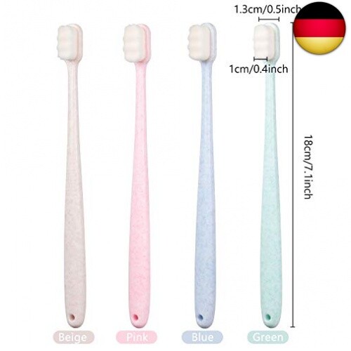 4 Stück Extra Weiche Zahnbürsten 20000 Borsten Zahnbürste Mikro Nano Ha - Bild 2 von 7