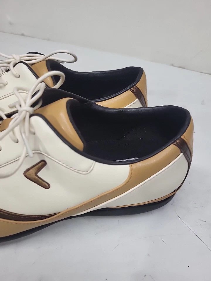 Zapatos de golf vintage Callaway serie X Bella talla 8,5 M marrón/blanco/beige nuevos sin caja Foto 3 de 4