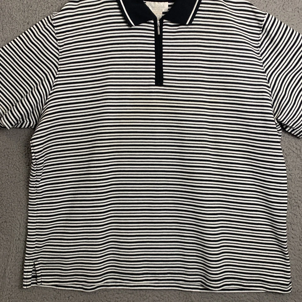 Blusa Pulôver Studio Works Feminina Preta Listrada com Zíper Gola Tamanho X-Grande - Imagem 4 de 4