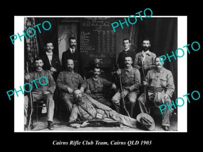 OLD LARGE HISTORIC PHOTO OF CAIRNS  QLD THE CAIRNS RIFLE CLUB TEAM c1903