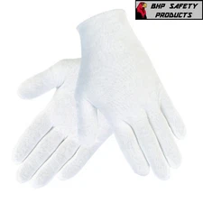 12 PAIR 1DZ WHITE INSPECTION COTTON LISLE GLOVES COIN JEWELRY LIGHTWEIGHT