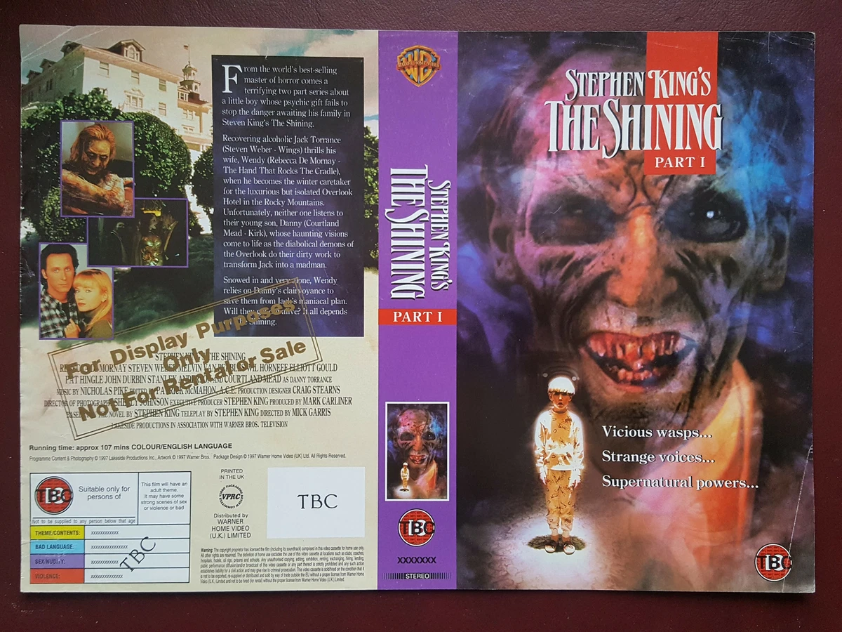 Stephen King s The Shining Part 1 Warner Promo Sample Video Sleeve Cover B13770