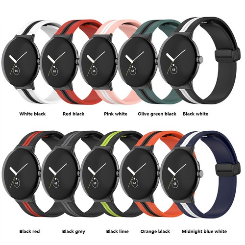 Pulsera con correa de hebilla plegable magnética de silicona para reloj Google Pixel - Imagen 3 de 32