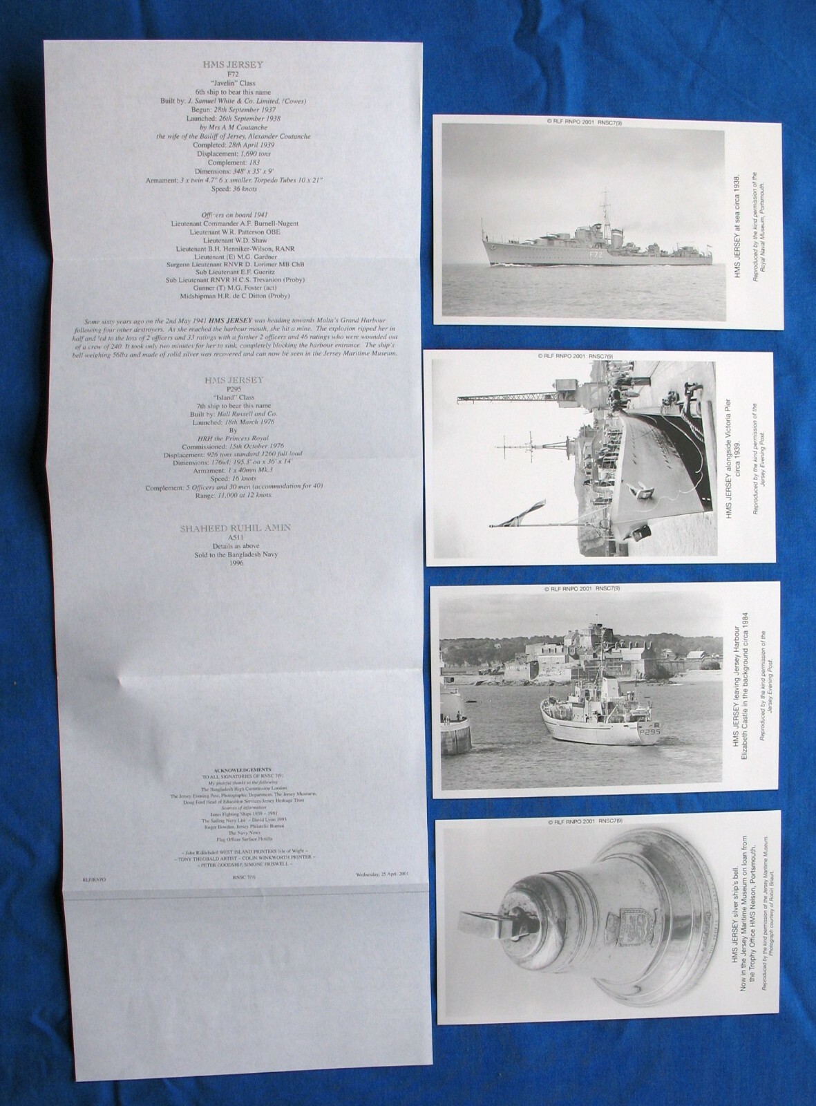 Navy Covers HMS Jersey Through The Ages RNSC(7)9 Signed First Day Cover