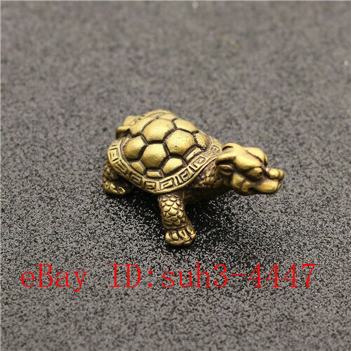 Chinese  Copper  Brass Tortoise Small Fengshui Statue Ornament 