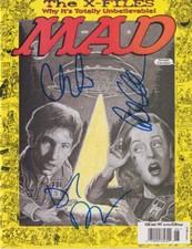 X-Files (Gillian Anderson, David Duchovny & Chris Carter) signed MAD magazine