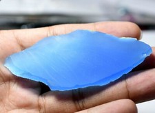 123.35 CT Natural Blue Chalcedony Brazilian Superb Untreated Slab   