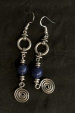 Lapis Lazuli Bead Earrings One Of A Kind