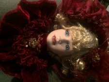 FOUR Unbelievably Gorgeous Porcelain doll heads, beautiful with frills, hats,and
