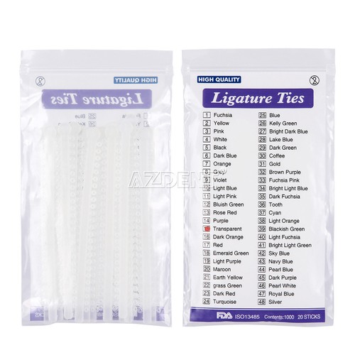AZDENT Dental Ortho Ligature Ties Elastic Rubber Bands 1000Pcs/Bag 23 Colours - Picture 10 of 59