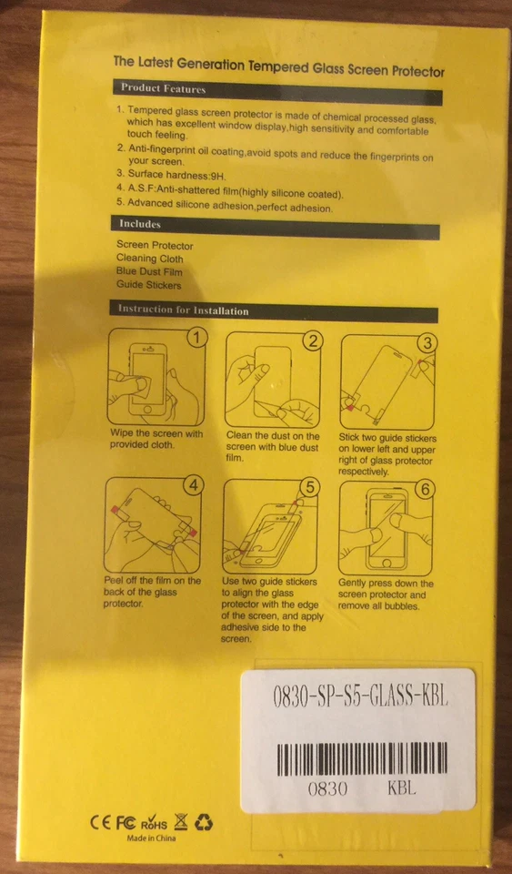 Nuevo Protector de Pantalla de Vidrio Templado JETech para Samsung Galaxy S5 9H Duro Foto 2 de 2