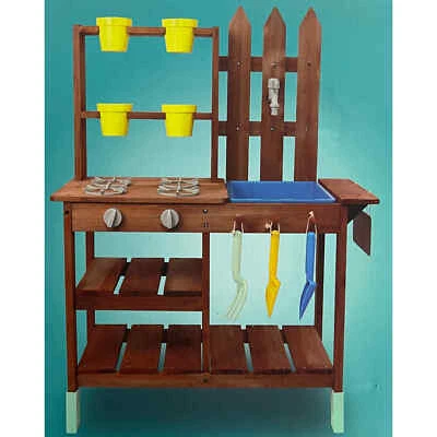 Playland Holz Matschküche Outdoor Echtholz Spielküche Holzspielzeug Garten NEU