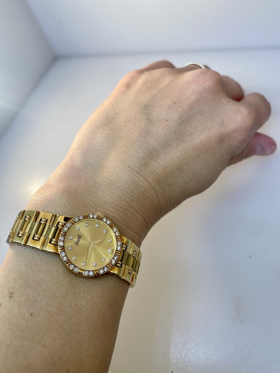 Piaget Dancer 18k Gold & Diamond Champagne Dial Ladies Bracelet