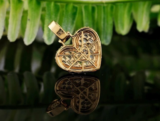 WOMENS Valentine's Gift Heart Handmade Baguette Cubic Zirconia Pendant 925 SS - second product detail image