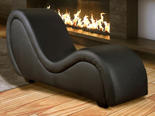 Sex Sofa, Black Leather, Tantra Chair, design furniture, Erotic Couch Kama Sutra- show original title
