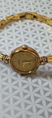 LASSALE By SEIKO Vintage Women's Watch Diamond Gold Tone 1E50-0119
