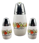 VTG Lot Corningware Gemco Spice Of Life Salt Pepper Sugar Shakers Milk Glass MCM