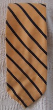 Towncraft JC Penney Vtg Mens Orange Navy Blue Striped Wide Neck Tie 70's