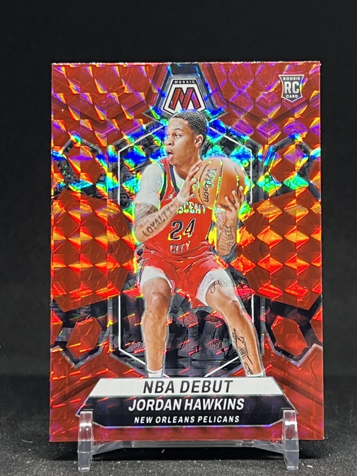 2023 Mosaic Jordan Hawkins # 253 Red Mosaic Prizm RC New Orleans Pelicans
