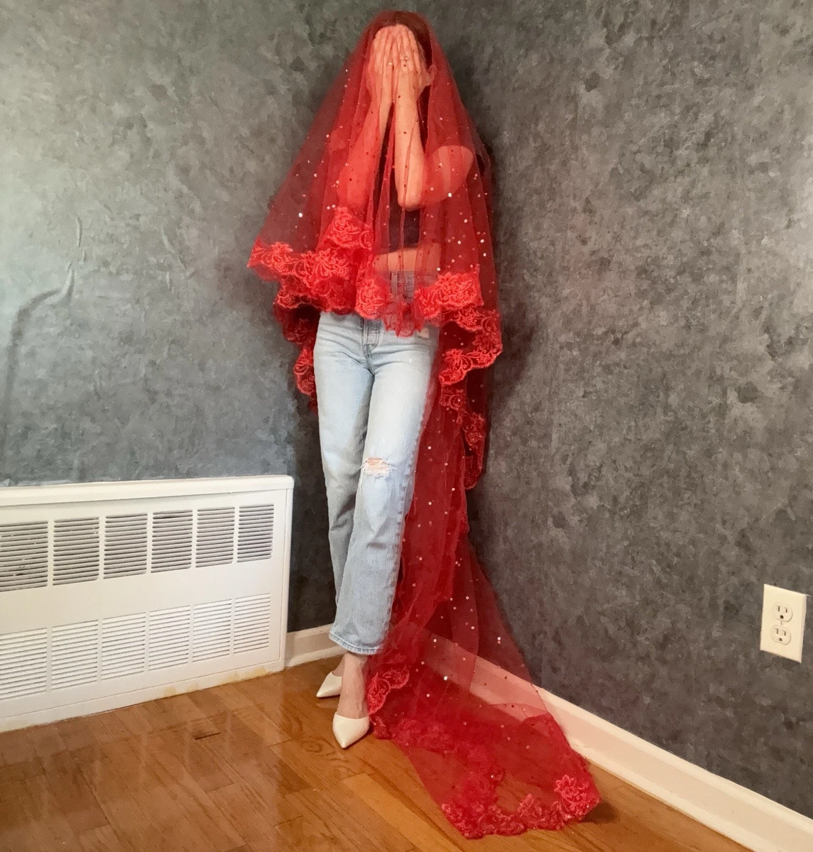Lace Red Bridal Veils for sale | eBay