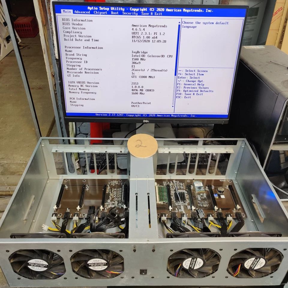8 GPU Server Case Mining Machine 4GB/1800W BITMAIN/Celeron CPU/CASE WITH FANS - Image 3 of 4
