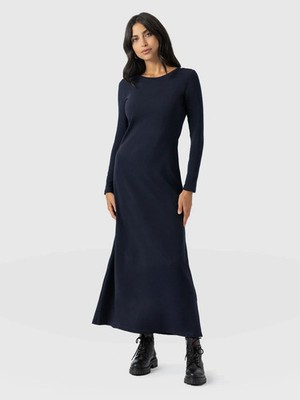Saint + Sofia Runway Maxikleid Gr. 12 Marine Bio-Baumwolle Stretch UVP 89£