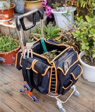 Foldable Shopping Cart for Groceries Stair Climbing middle, Black