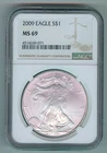 2009 U.S. SILVER AMERICAN EAGLE - KM#273 - NGC SLABBED - MS69